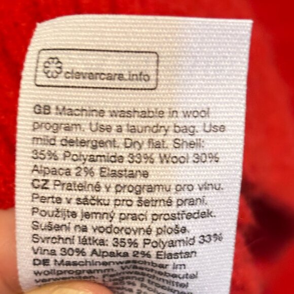 Paris Atelier & Other Stories Red Alpaca Wool Blend Long Sleeve Cardigan - Picture 9 of 10